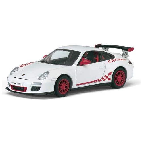  2010 Porsche 911 GT3 RS fehér hátrahúzós autó 1:36