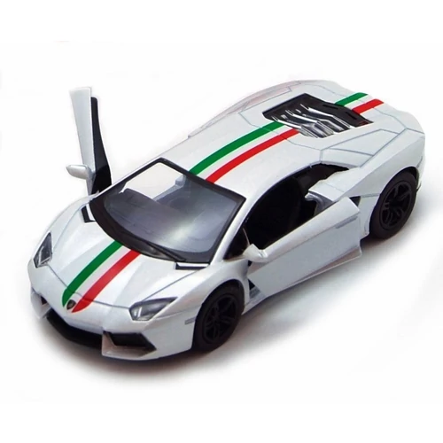  Lamborghini Aventador Lp700-4 törtfehér hátrahúzós autó 1:38
