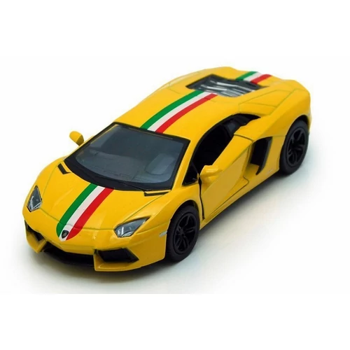 Lamborghini Aventador Lp700-4 sárga hátrahúzós autó 1:38