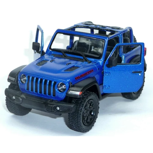 2018 Jeep Wrangler kék hátrahúzós autó 1:34