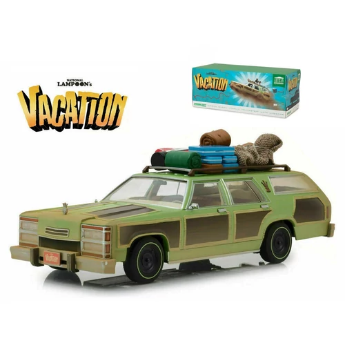 1979 Natoional Lampoon's Vacation wagon queen ˇFamili Truckster with luggage&aunt Edna modell autó 1:18