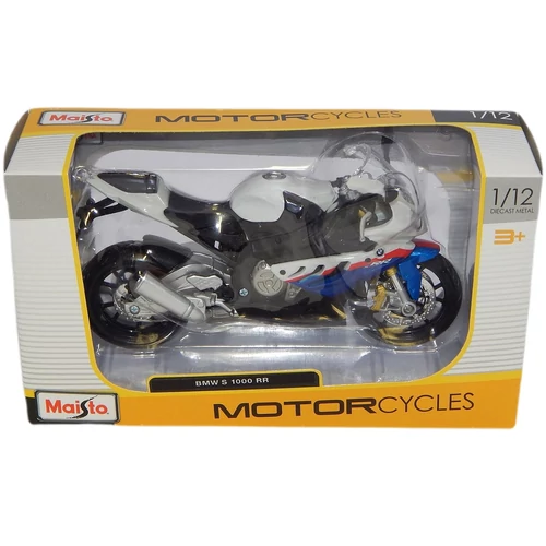 BMW S 1000 RR fehér/fekete/piros/kék modell 1:12