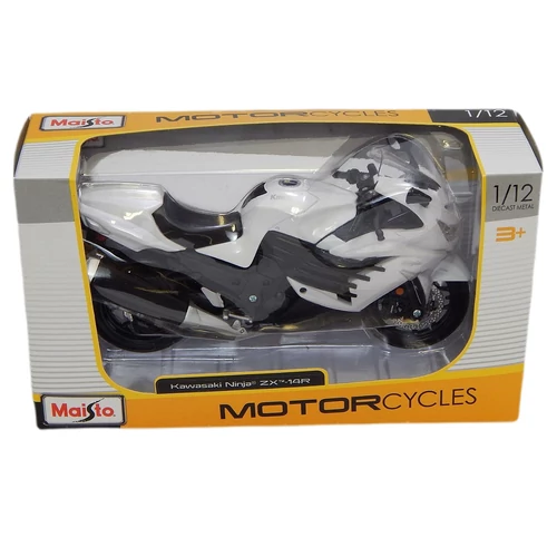 Kawasaki Ninja ZX 14R fehér/fekete modell 1:12