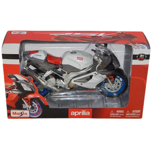 Aprilia RSV 1000R fehér/szürke/piros modell 1:12