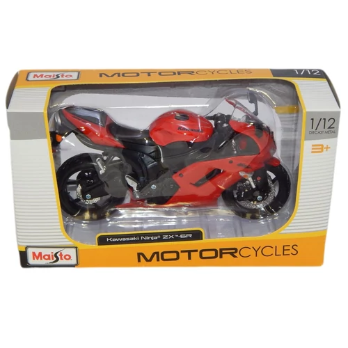 Kawasaki Ninja ZX-6R piros/fekete modell 1:12