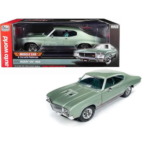 1970 Buick Grand Sport GS 455 hardtop Sea Mist Green modell autó 1:18