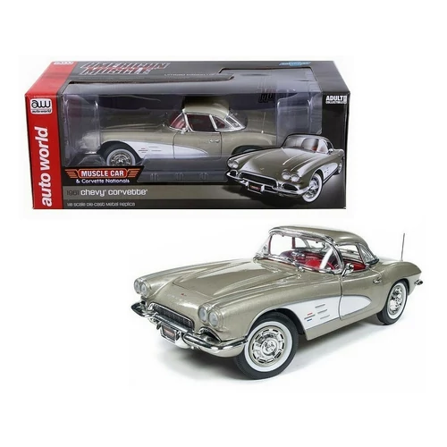 1961 Chevy Corvette grey-silver hardtop modell autó 1:18