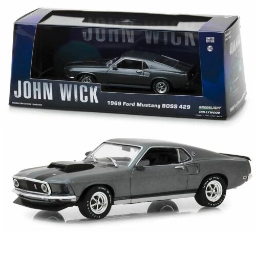 John Wick 1969 Ford Mustang Boss 429 grey modell autó 1:43
