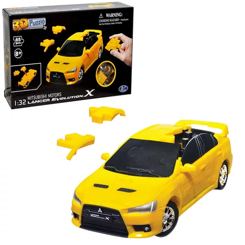 3D autós puzzle MITSUBISHI LACER EVOLUTION X 1:32 sárga