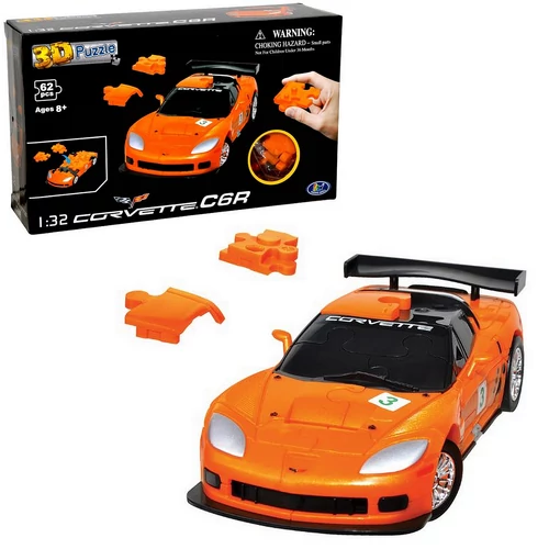 3D autós puzzle CORVETTE C6R 1:32 narancssárga