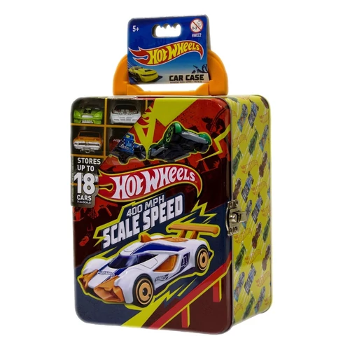 HOTWHEELS METAL CAR CASE 18 rekeszes tárolódoboz "400MPH SCALE SPEED"