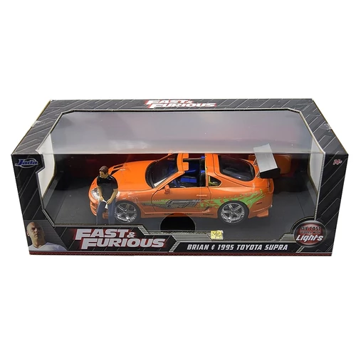 F&F Brian & Toyota Supra with lights szett modell autó 1:18