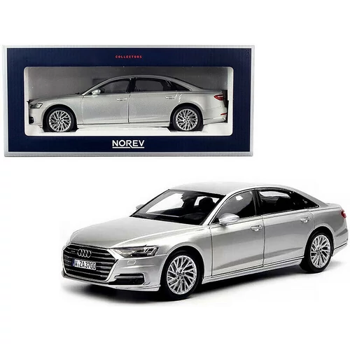 2018 Audi A8L silver metallic modell autó 1:18