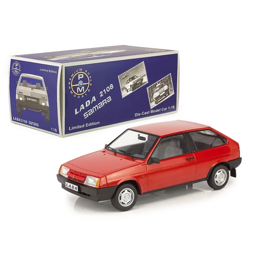 Lada 2108 Samara 1989 Rubin Red modell autó 1:18