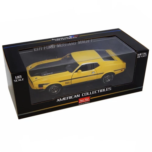 1971 Ford Mustang MACH 1 Medium Bright Yellow modell autó 1:18