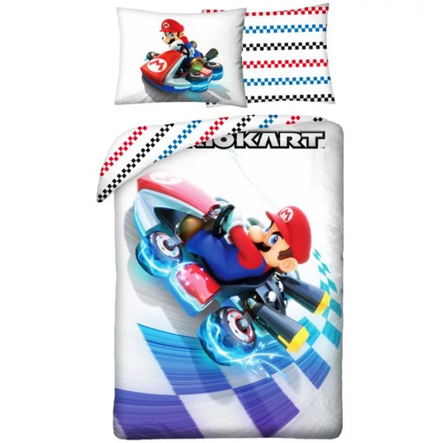 Super Mario Kart 'Mario Gokartja' ágyneműhuzat szett 140 x 200 + 70 x 90 cm