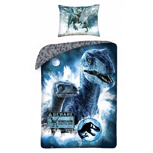 Jurassic World Dominion 'Beware! Dinosaur' ágyneműhuzat szett 140 x 200 + 70 x 90 cm