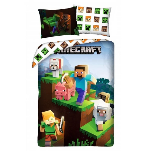 MINECRAFT 'Harcra készen' ágyneműhuzat szett 140 x 200 + 70 x 90 cm