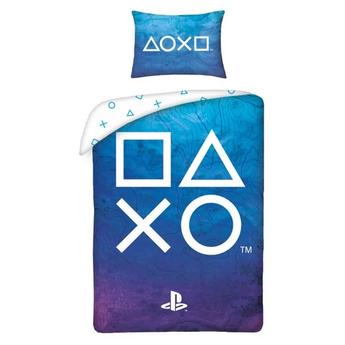 Play Station 'XO, kék-lila' ágyneműhuzat szett 140 x 200 + 70 x 90 cm