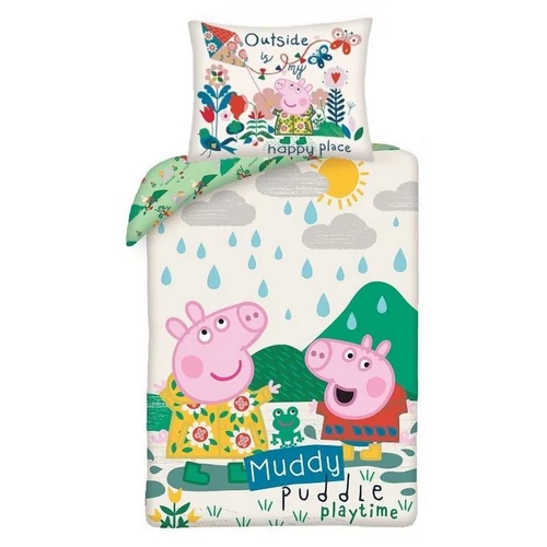 Peppa malac 'Muddy puddle playtime' ágyneműhuzat szett 140 x 200 + 70 x 90 cm
