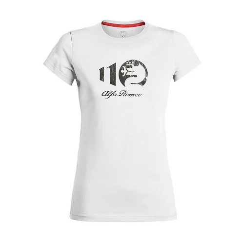 Alfa Romeo 110 anniversary Metallic silver logo női póló, fehér