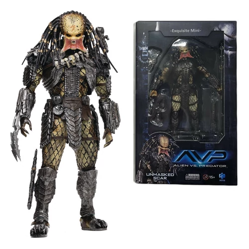 Alien vs. Predator Unmasked Scar Predator figura 1:18, 11 cm