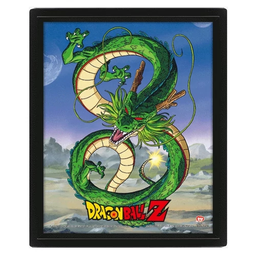 Dragon Ball Shenron a sárkány és a kristálygömbök 3D lenticular poszter fakerettel
