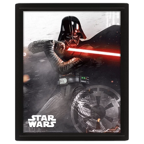 Star Wars Darth Vader vs Luke Skywalker 3D lenticular poszter fakerettel