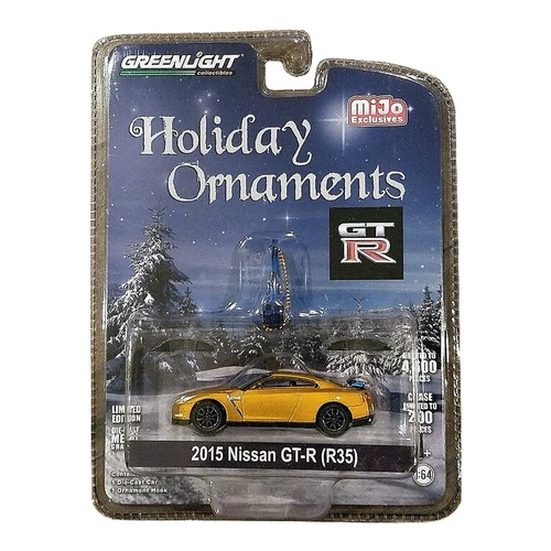 Nissan GT-R (R35) 2015 Karácsonyfadísz arany 1:64