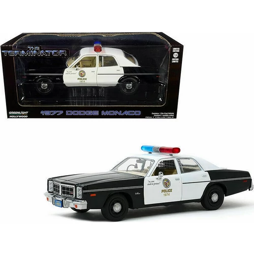 1977 Dodge Monaco Metropolitan Police The Terminator modell autó 1:24