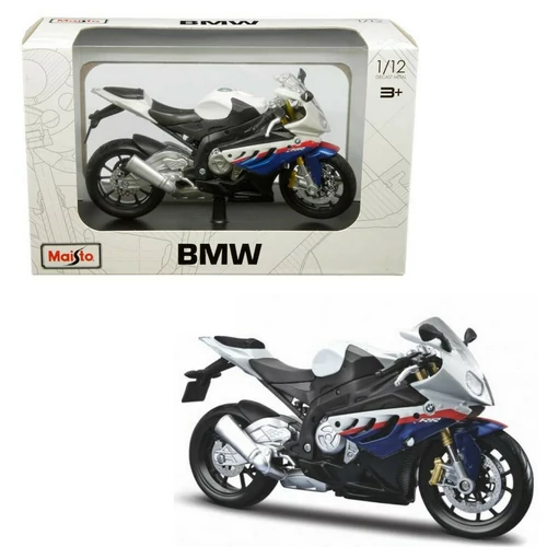 BMW S1000RR fehér/kék/piros modell  1:12