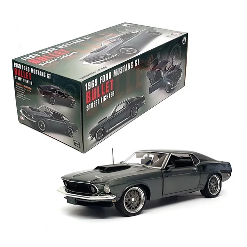 1969 Ford Mustang Gt Bullet Street Fighter dark green modell autó 1:18