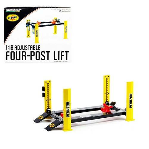 Metal 4-post Service emelő sárga/fekete "Pennzoil" modell kiegészítő 1:18