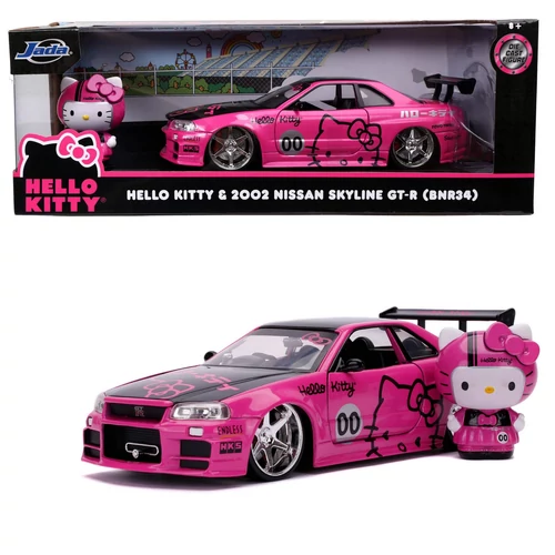 2002 Nissan Skyline GTR (BNR34) & Hello Kitty szett modell autó 1:24
