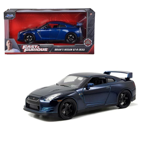 Brian's 2009 Nissan GT-R Fast and Furious kék modell autó 1:24