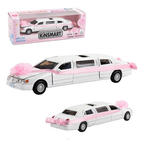 Esküvői limuzin Lincoln Limousine hátrahúzós autó fehér 1:38
