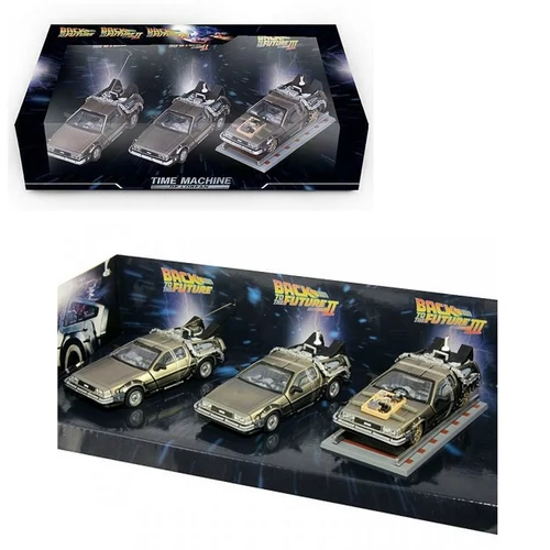 Delorean Time Machine Trilogy Pack  modell autó 1:43