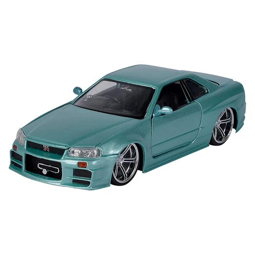 Brian's Nissan Skyline GT-R (BNR34) Fast & Furious tengerzöld modell autó 1:24