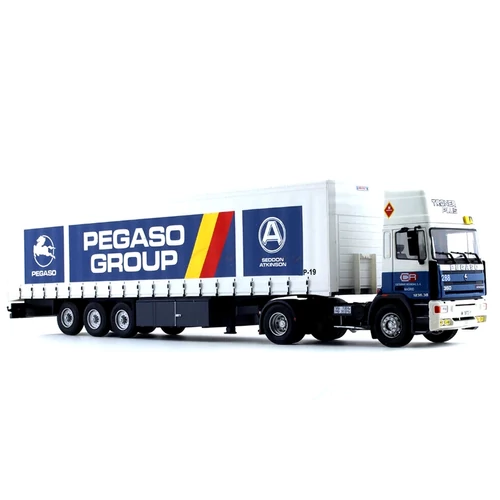 PEGASO Troner Plus truck & trailer fehér/kék modell autó 1:43 (39,5 cm)