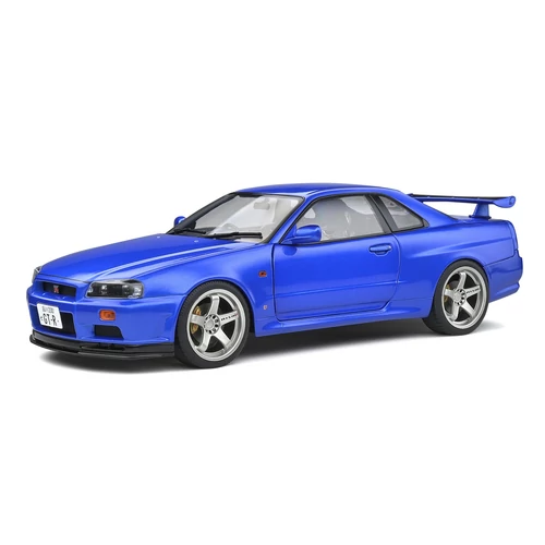 Nissan Skyline (R34)GT-R kék 1999 modell autó 1:18