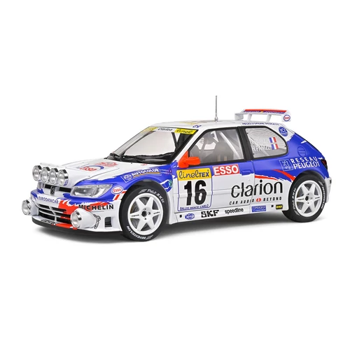 Peugeot 306 Maxi Rally De Monte-Carlo#16 G.Panizzi fehér/kék 1998 modell autó 1:18