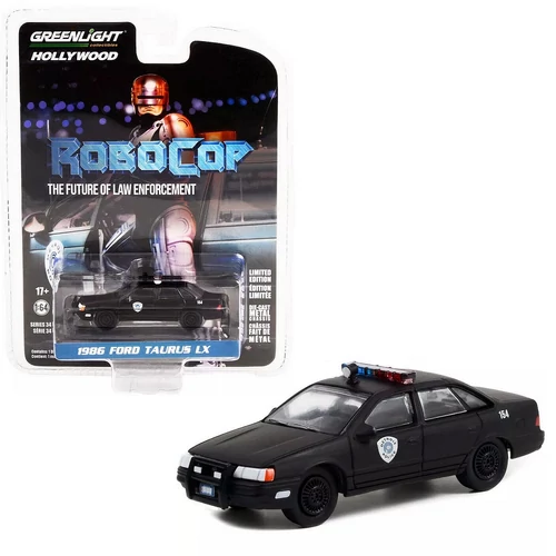 1986 Ford Taurus LX Police "Robocop" matt fekete modell autó 1:64 (7,3cm)