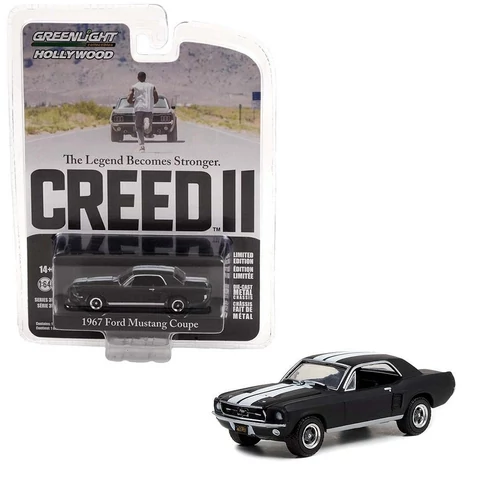 1967 Ford Mustang Coupe"Creed II" matt fekete modell autó 1:64 (7cm)