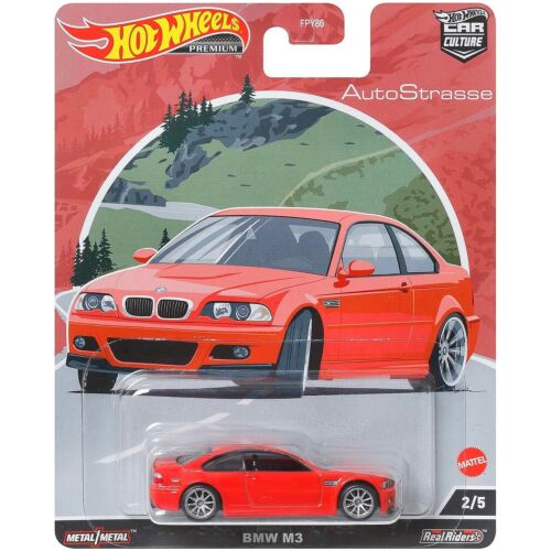BMW M3 e46 AutoStrasse "OEM" #2/5 piros Premium Hotwheels 1:64 