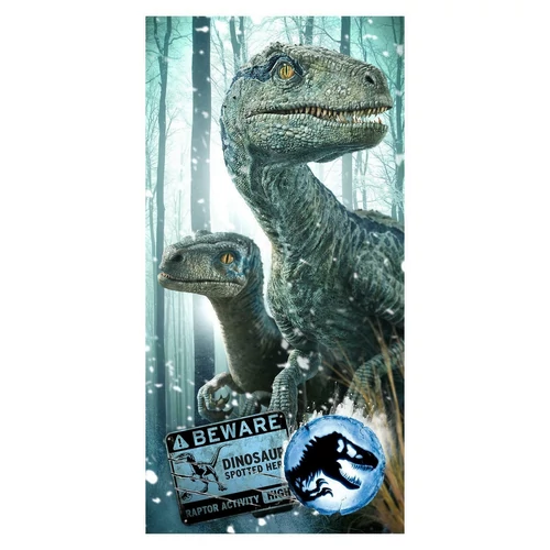 Jurassic World 'Beware, Raptor activity high' törölköző 70 x 140 cm