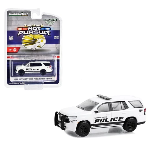 2020 Chevrolet Tahoe Police Pursuit Vehicle "Whitestown" fehér modell autó 1:64 (8,2cm)