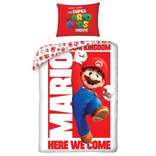 Super Mario Bros. Movie Mushroom Kingdom ágyneműhuzat szett 140 x 200 + 70 x 90 cm