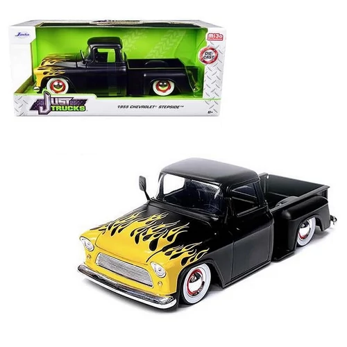 Just Trucks 1955 Chevrolet Stepside fekete/sárga modell autó 1:24
