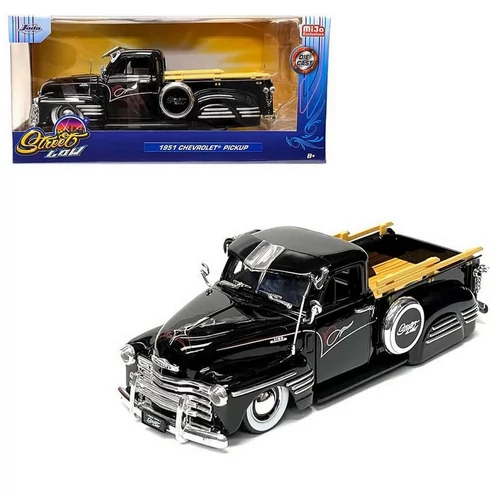 Street Low 1951 Chevrolet Pickup fekete modell autó 1:24