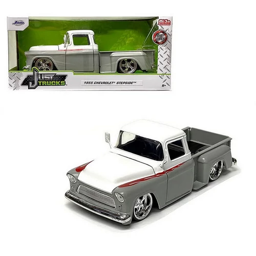 Just Trucks 1955 Chevrolet Stepside fehér/szürke modell autó 1:24